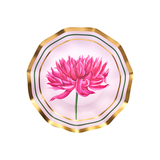 Pink Dahlia Paper Bowls