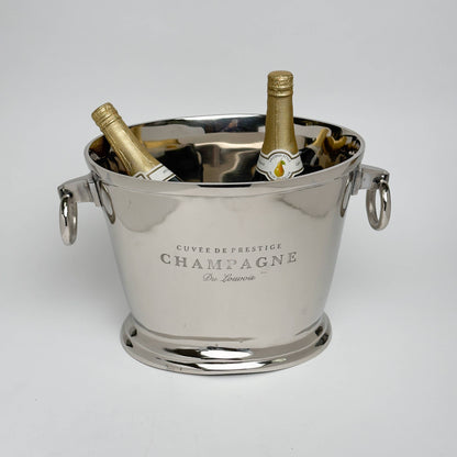 Polished Aluminum Champagne Bucket with Handles