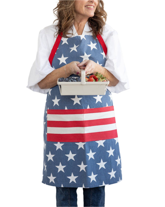 Red Blue and White Stars Apron