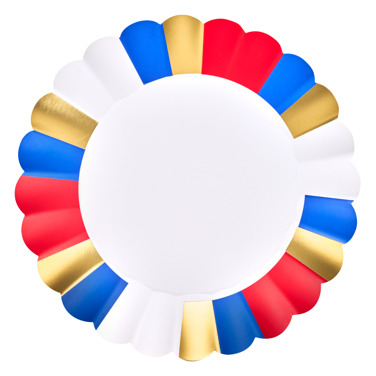 Red White Blue Gold Stripe Paper Dinner Plates