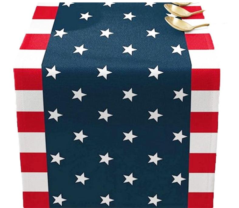 Red White Blue Stars and Stripes Table Runner