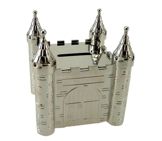 Silver Castle Piggy Bank