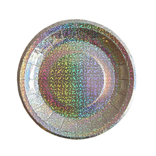 Silver Holograph Canape Paper Plates