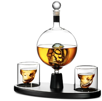 Skull Decanter and Glasses Set