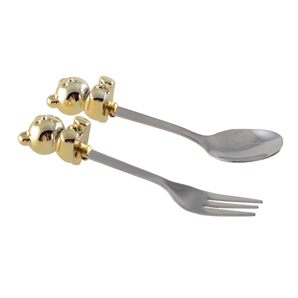 Teddy Bear Baby Spoon and Fork Set