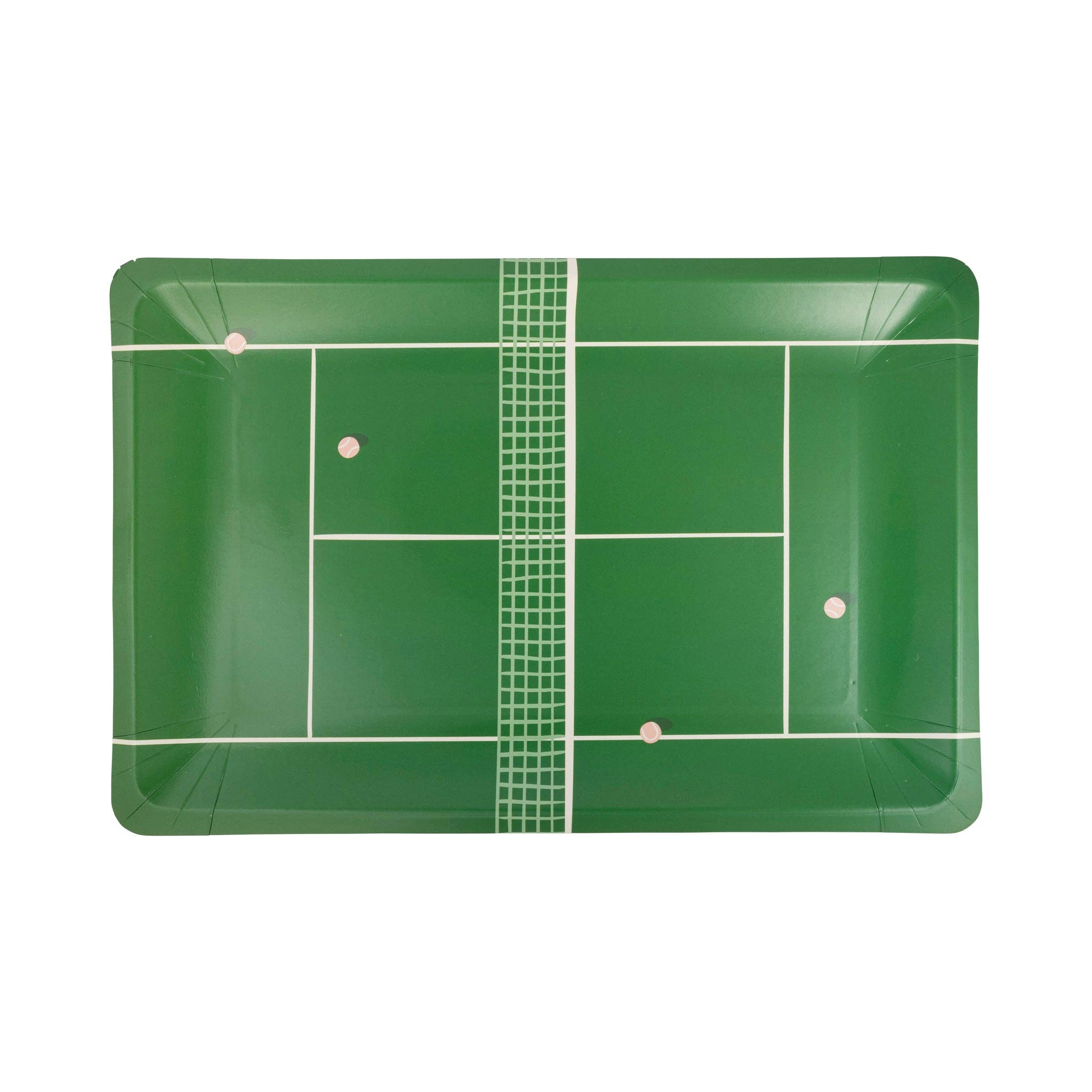 Tennis Court Paper Plates