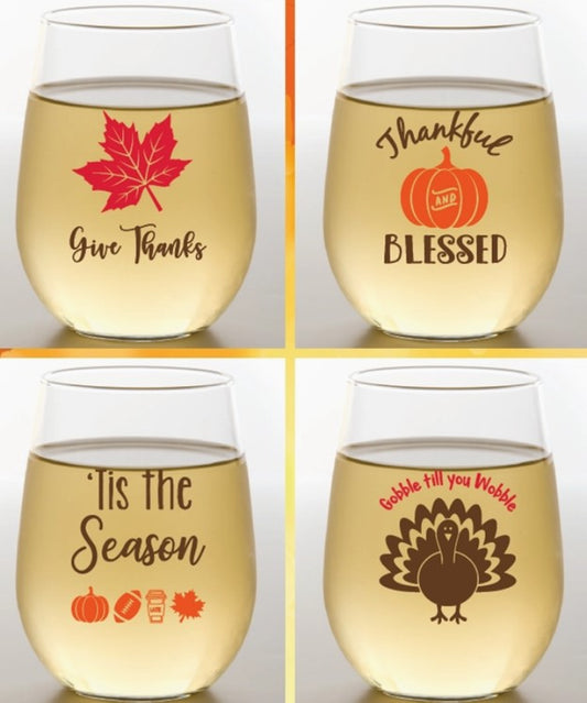 Thanksgiving Plastic Wine Cups