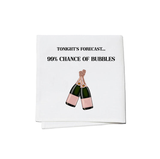 Tonights Foreccast Chance of Bubbles Cocktail Napkins