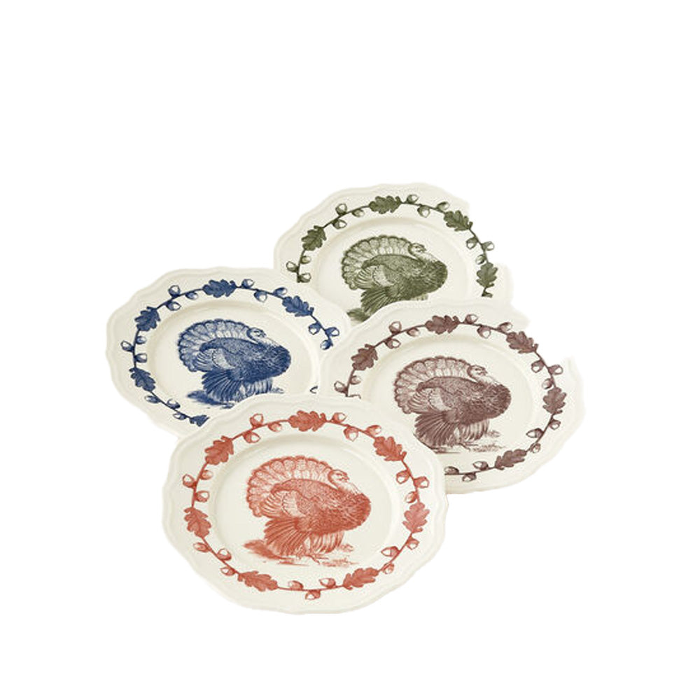 Turkey Scalloped Melamine Plates Set of 4