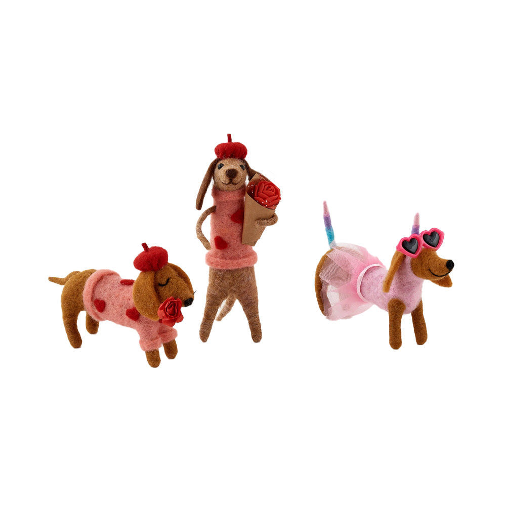 Valentines Day Dogs Set of 3