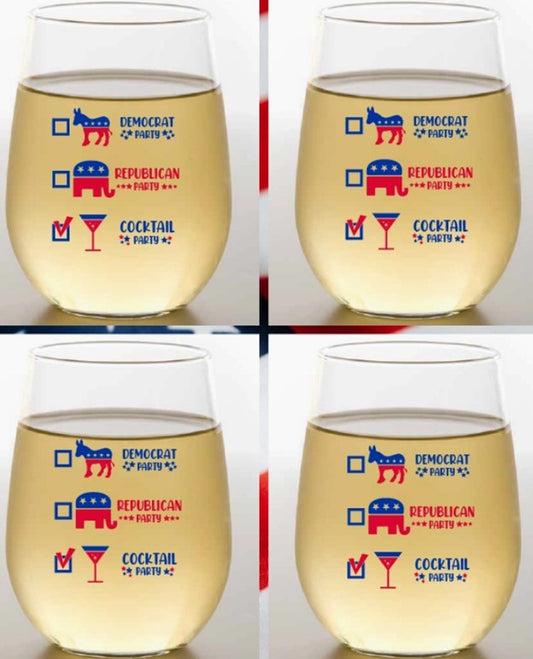 Vote Cocktail Party Wine Tumblers