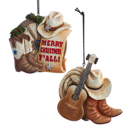 Western Boot Ornaments Set of 2