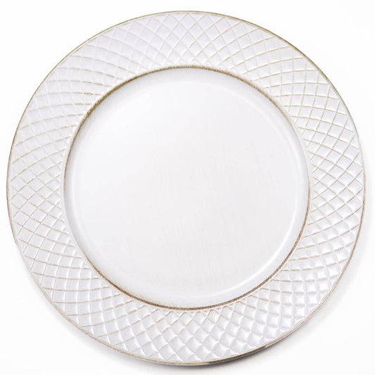 White Melamine Chargers Set of 4