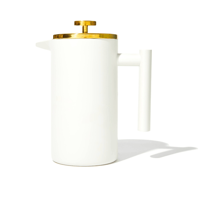 White and Gold French Press