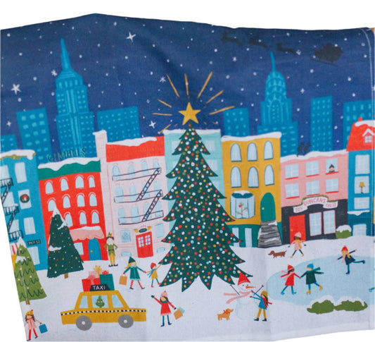 Winter Nights and City Lights Dish Towel