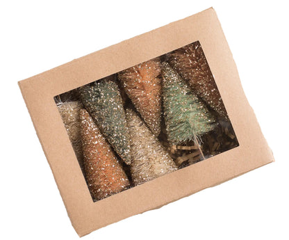 Bethany Lowe Beige Green Orange Miniature Trees in Box S7