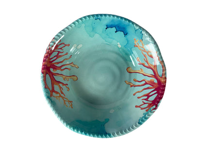 Coral Melamine Serving Bowl