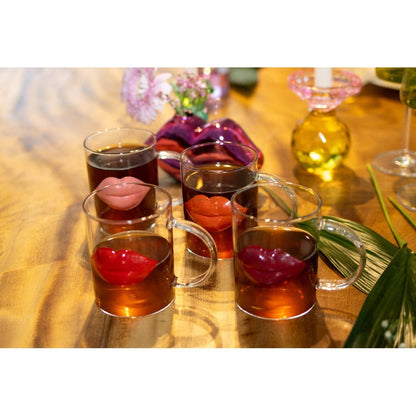 Lips Design Glass Mugs Set of 4