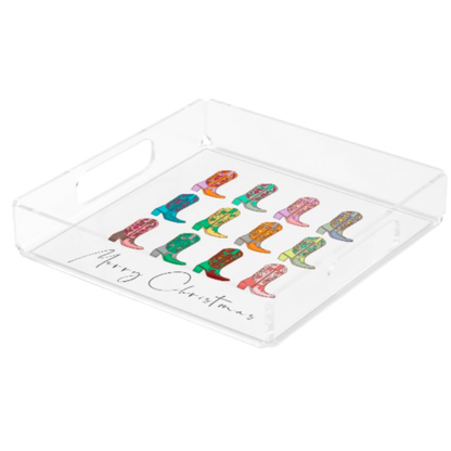 Cowboy Christmas Acrylic Tray