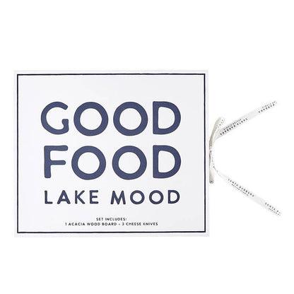 Lake Life Cutting Board and Cheese Knives Gift Set