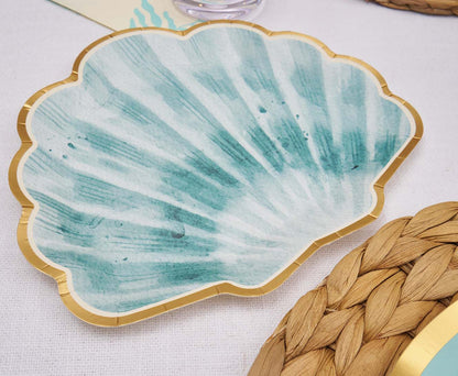 Die Cut Sea Shell Paper Salad Plates