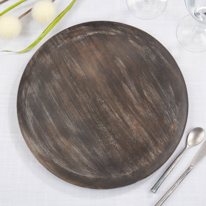 Rustic Wooden Chargers Set of 4