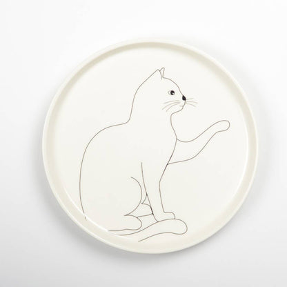 Black and White Cat Dessert Plates Set of 4