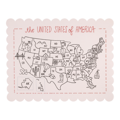 My Mind's Eye Color the USA Map Paper Placemats