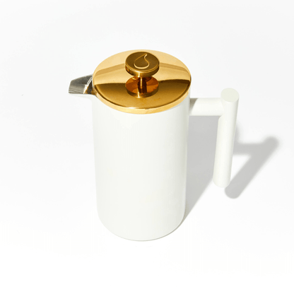 White and Gold French Press