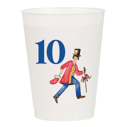 12 Days of Christmas Frosted Plastic Cups