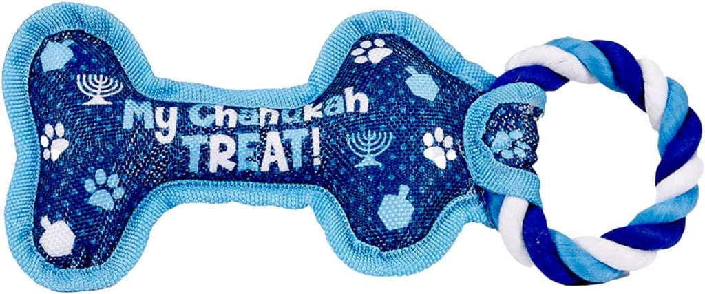 Hanukkah Dog Bone Squeaky Toy