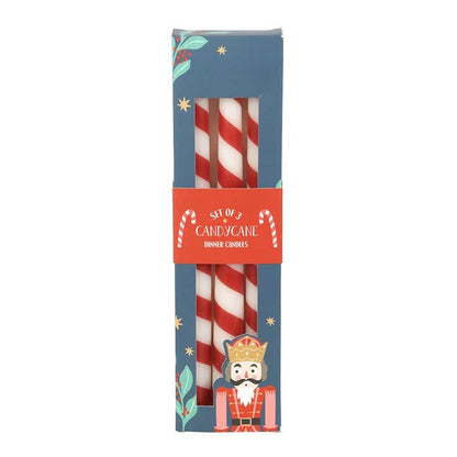 Candy Cane Stripe Taper Candles Set of 3