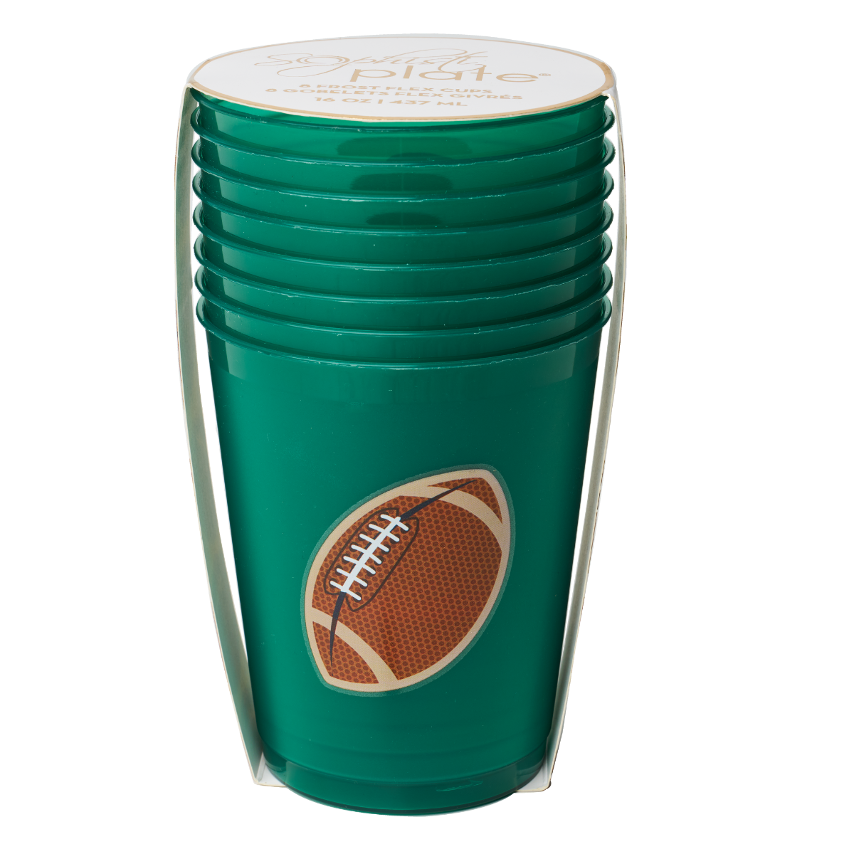 Football Green Frosted Disposable Cups