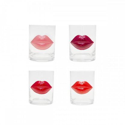 Lips Design Drinking Glasses Set of 4