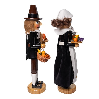 Pilgrim Man and Woman Nutcrackers 15"