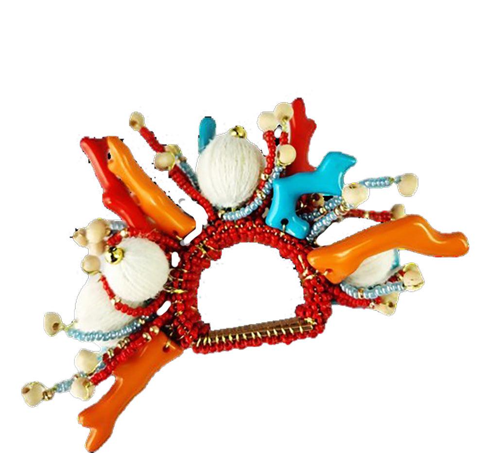 Colorful Coral Napkin Rings Set/4