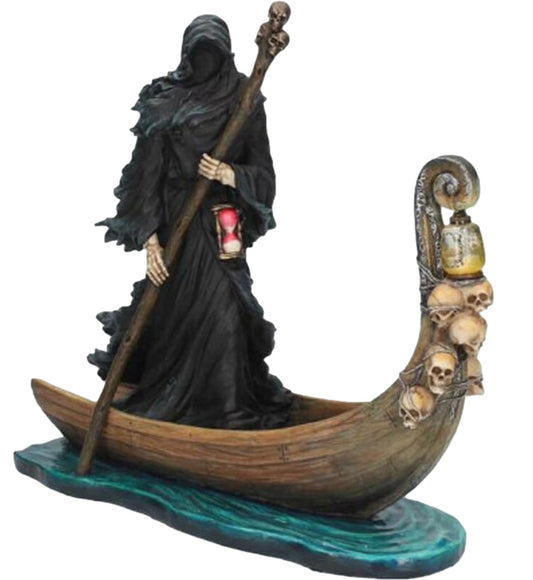 Grim Reaper Rowing Boat Tabletop Figurine