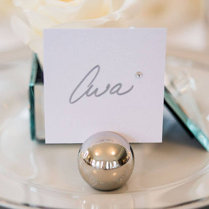 Silver Ball Place Card Holders Set of 8