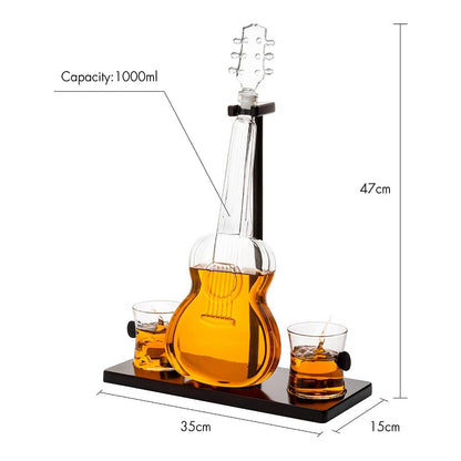 Guitar Decanter and Glasses Set