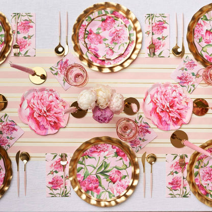 Pink Peonies Beverage Paper Napkins
