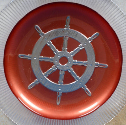 Nautical Theme Glass Snack Plates Set of 4