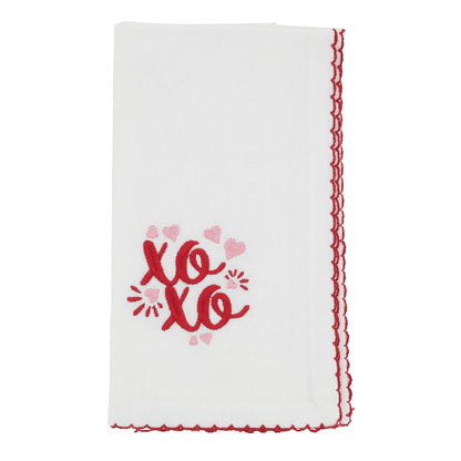 Embroidered XOXO Placemats and Napkins Set of 4
