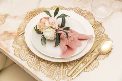 Golden Flower Petals Chargers Set of 6