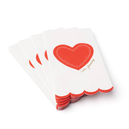 I'm Yours Red Heart Paper Guest Towels