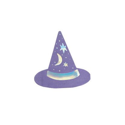 Orange and Purple Witches Hats Paper Beverage Napkins