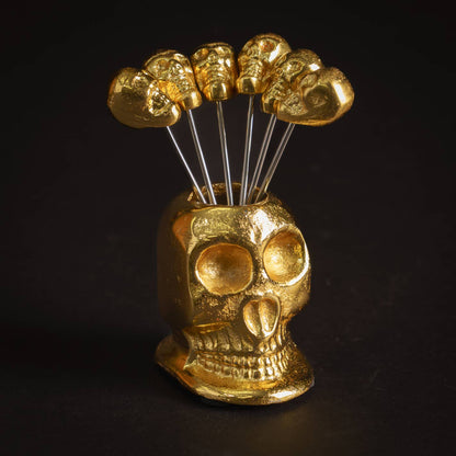 Gold Skull Holder and Party Picks