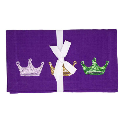 Purple and Sequin Crowns Table Runner