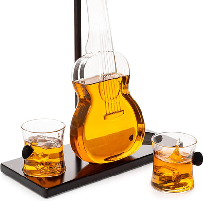 Guitar Decanter and Glasses Set