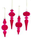 Cody Foster Pink Crushed Velvet Spindle Ornaments