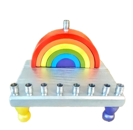 Eclectic Judaica Rainbow Menorah